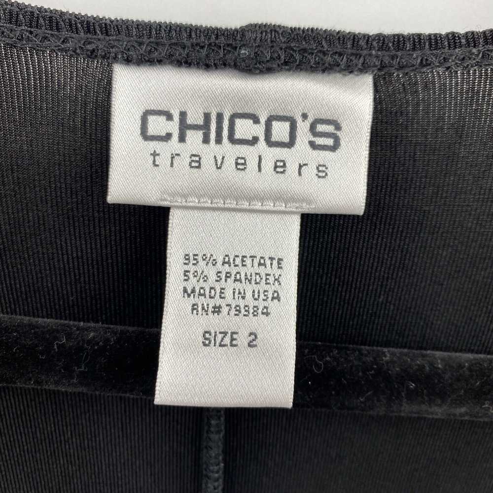 Chicos Travelers 2 Faux Wrap Dress Size Large Bla… - image 5