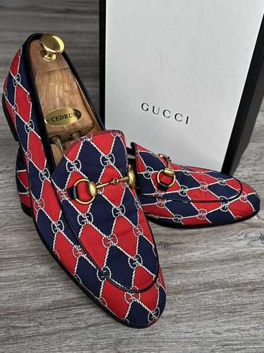 Gucci GUCCI Loafers Jordaan Horsebit Leather Rhomb