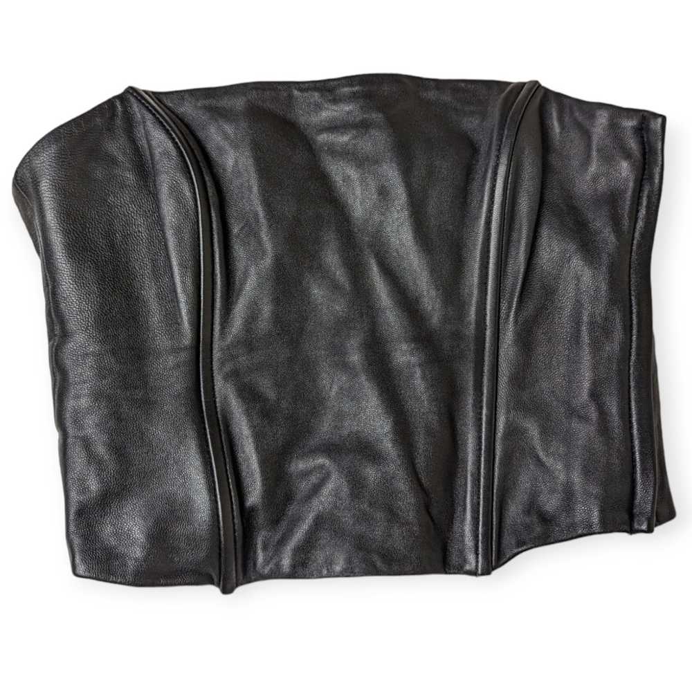 Vintage Express Black 100% Leather Corset Bustier… - image 4