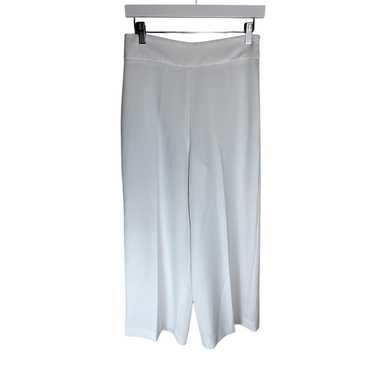 Zara White Wide Leg Pleated Side Zipper Stretch T… - image 1