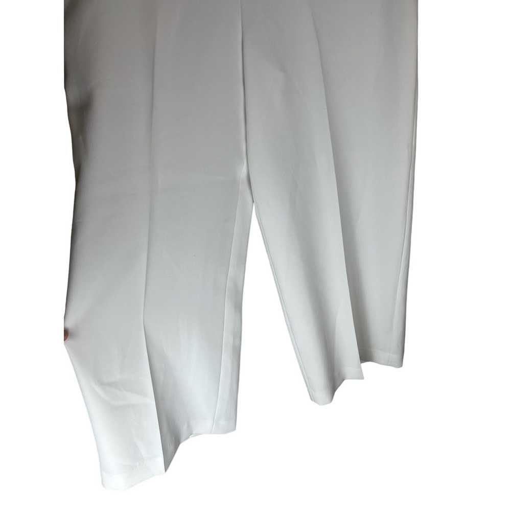 Zara White Wide Leg Pleated Side Zipper Stretch T… - image 2