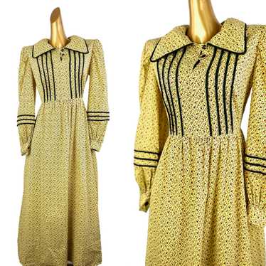 Vintage VTG 70s floral prairie  cottagecore dress