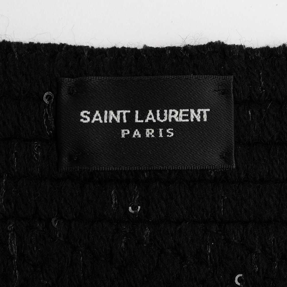Saint Laurent Wool Silk Sequin Logo Scarf - image 4