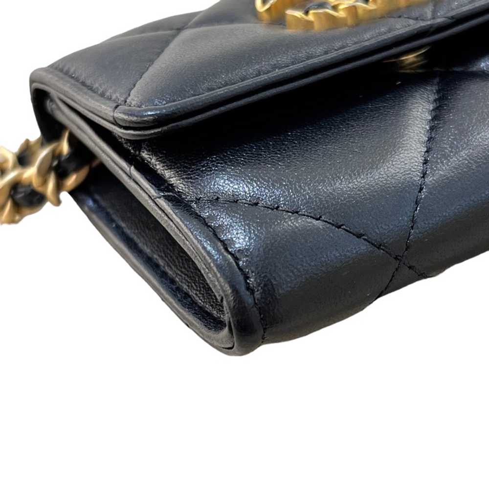 Chanel 19 Flap Coin Purse Ap1787 Black / Lambskin… - image 8