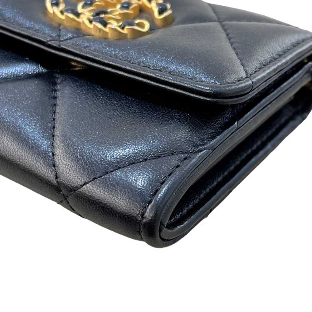 Chanel 19 Flap Coin Purse Ap1787 Black / Lambskin… - image 9