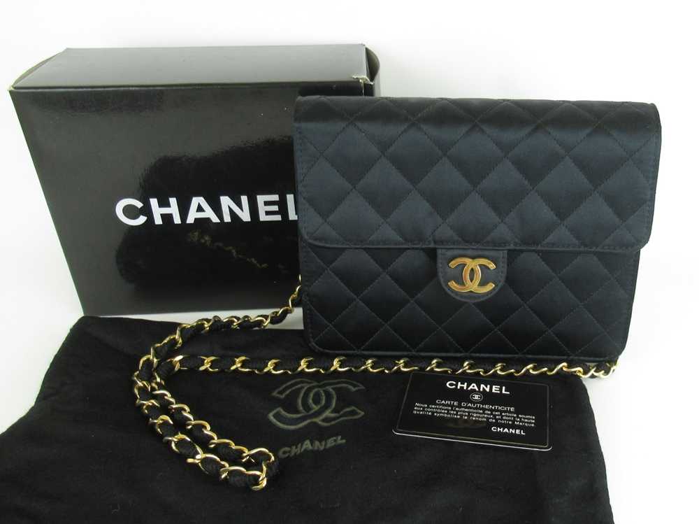Chanel Cc Matelasse Silk Satin Chain Shoulder Bag… - image 1
