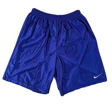 Vintage Mens Nike Satin Shorts SZ Large Blue Draws
