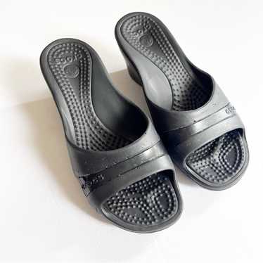 Crocs Kadee Black Wedge Slide Sandals Women’s Size