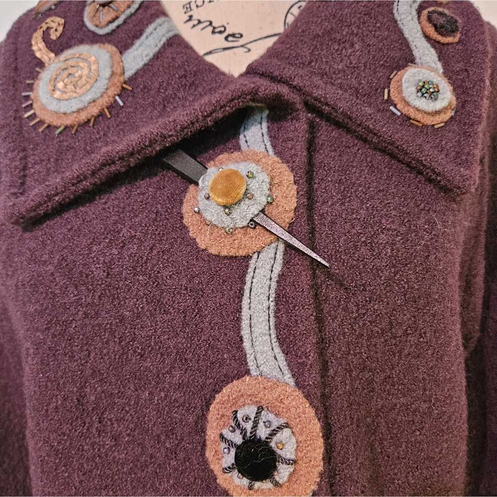 Co Velo wool Art to wear embellished jacket. Size… - image 8