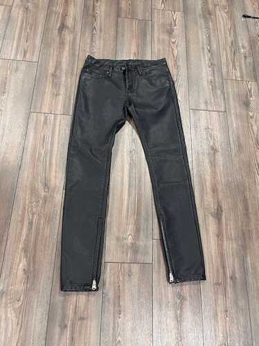 MNML 'MNML' Black Leather Jeans