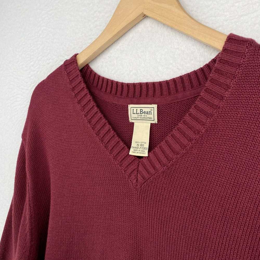 Vintage LL BEAN Sweater Mens XL Chunky V-Neck Lon… - image 2