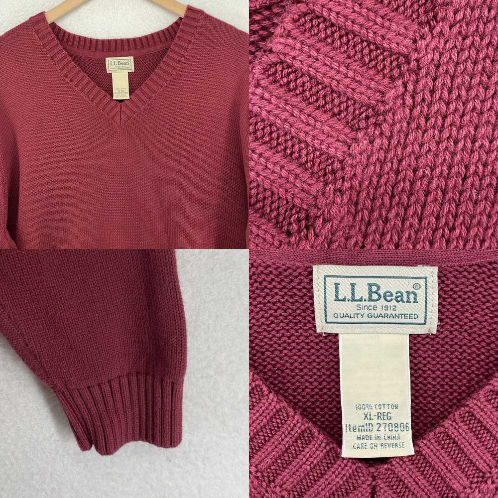 Vintage LL BEAN Sweater Mens XL Chunky V-Neck Lon… - image 4