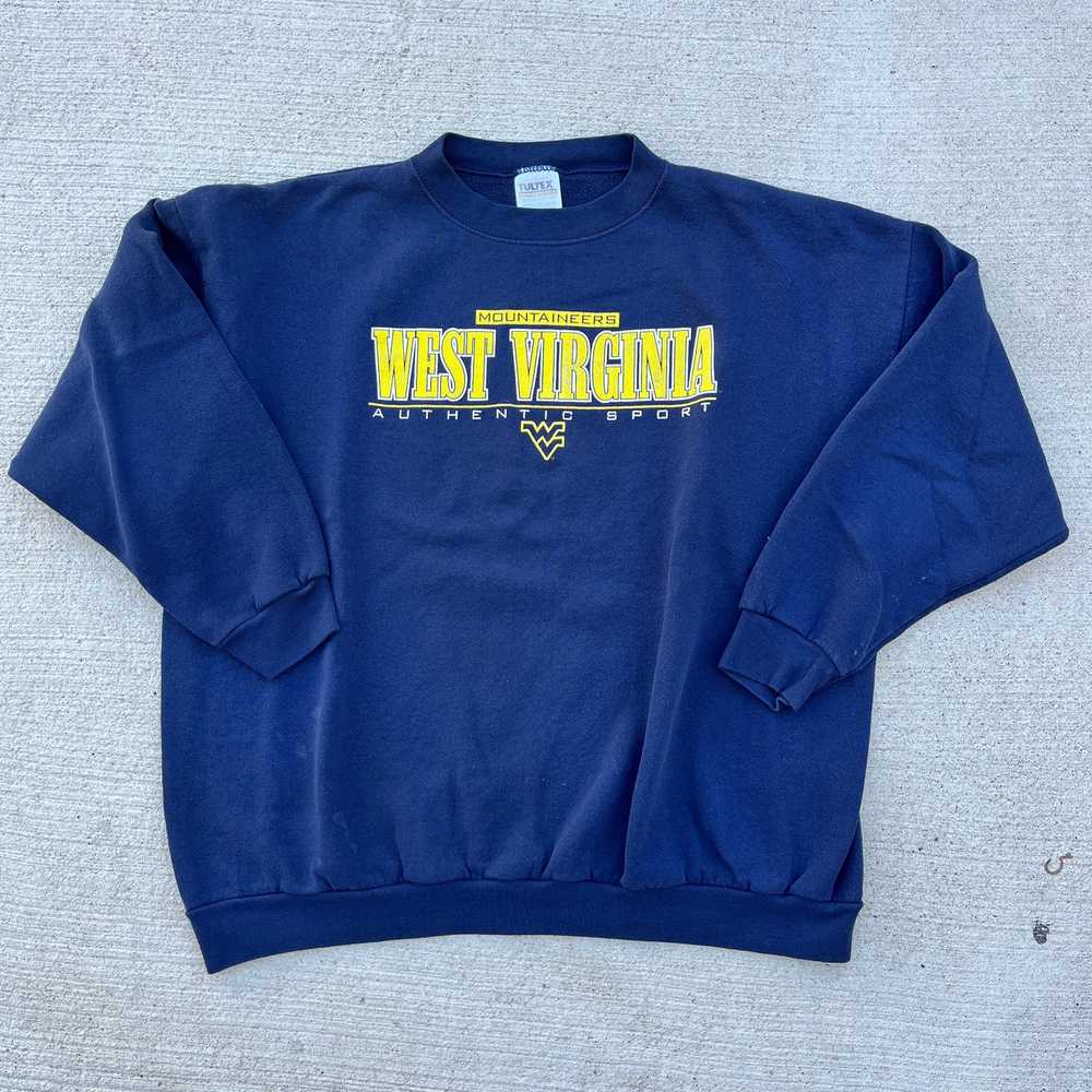 Vintage Blue and Gold Tultex WVU Sweatshirt Size … - image 1
