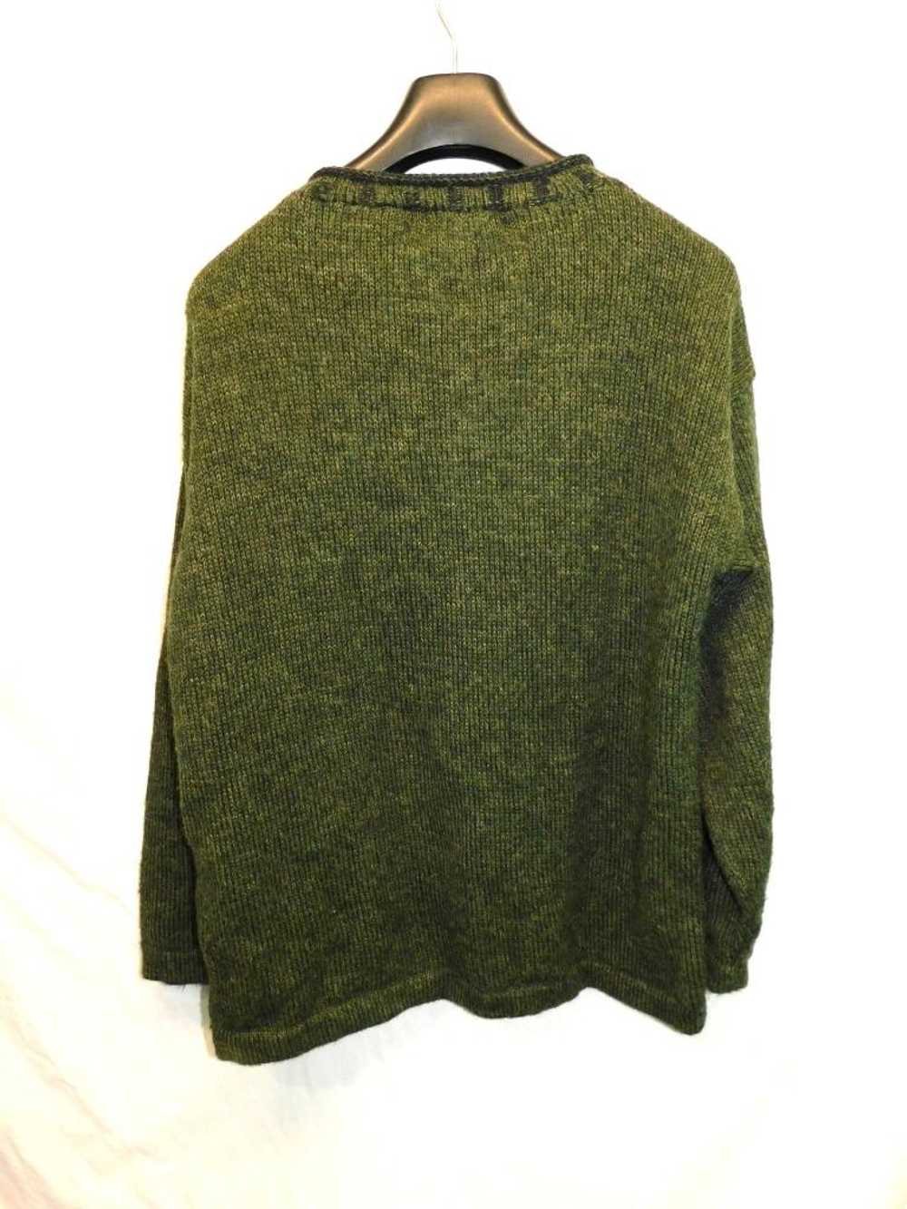 Alpaca Connection L Dark Green Sweater Mens Pullo… - image 4