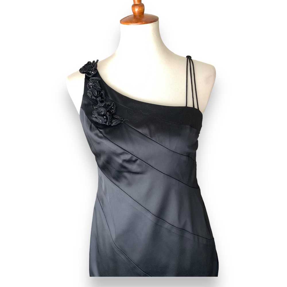 Jones New York Black Asymmetric Cocktail Dress Si… - image 3