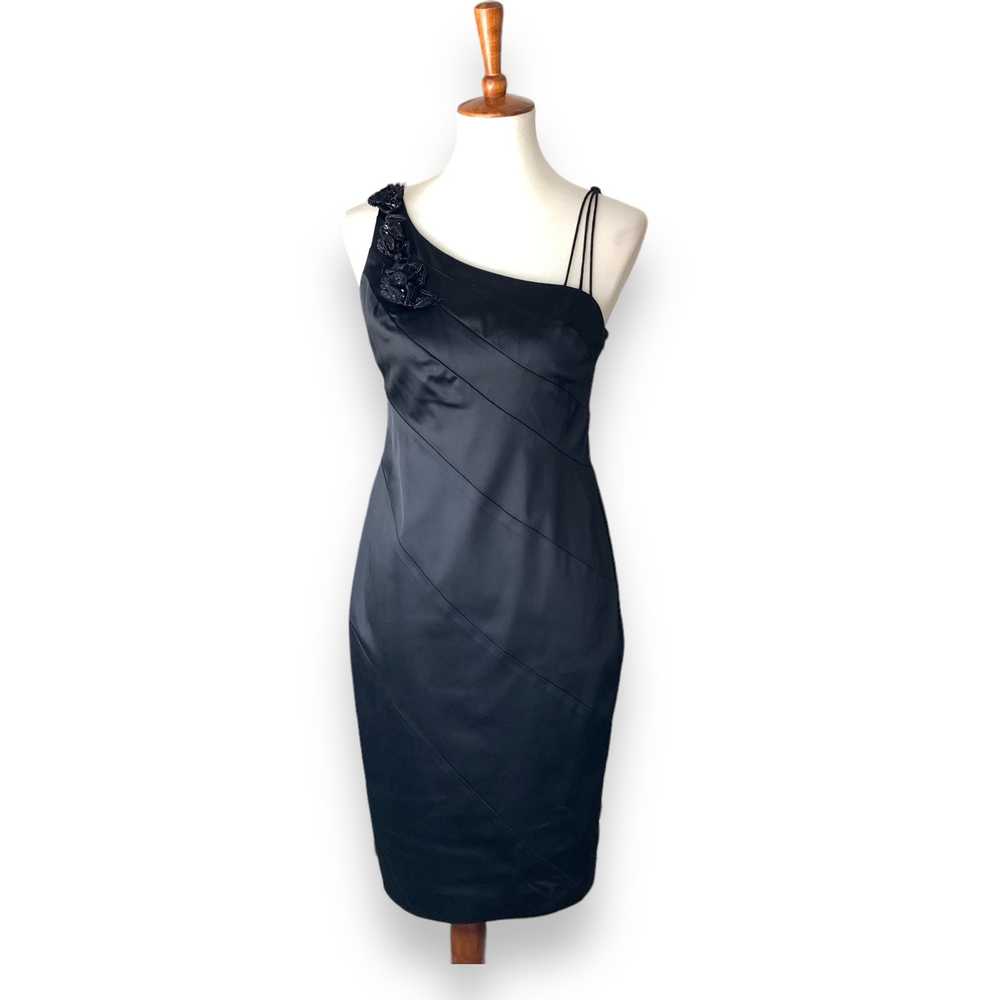 Jones New York Black Asymmetric Cocktail Dress Si… - image 8