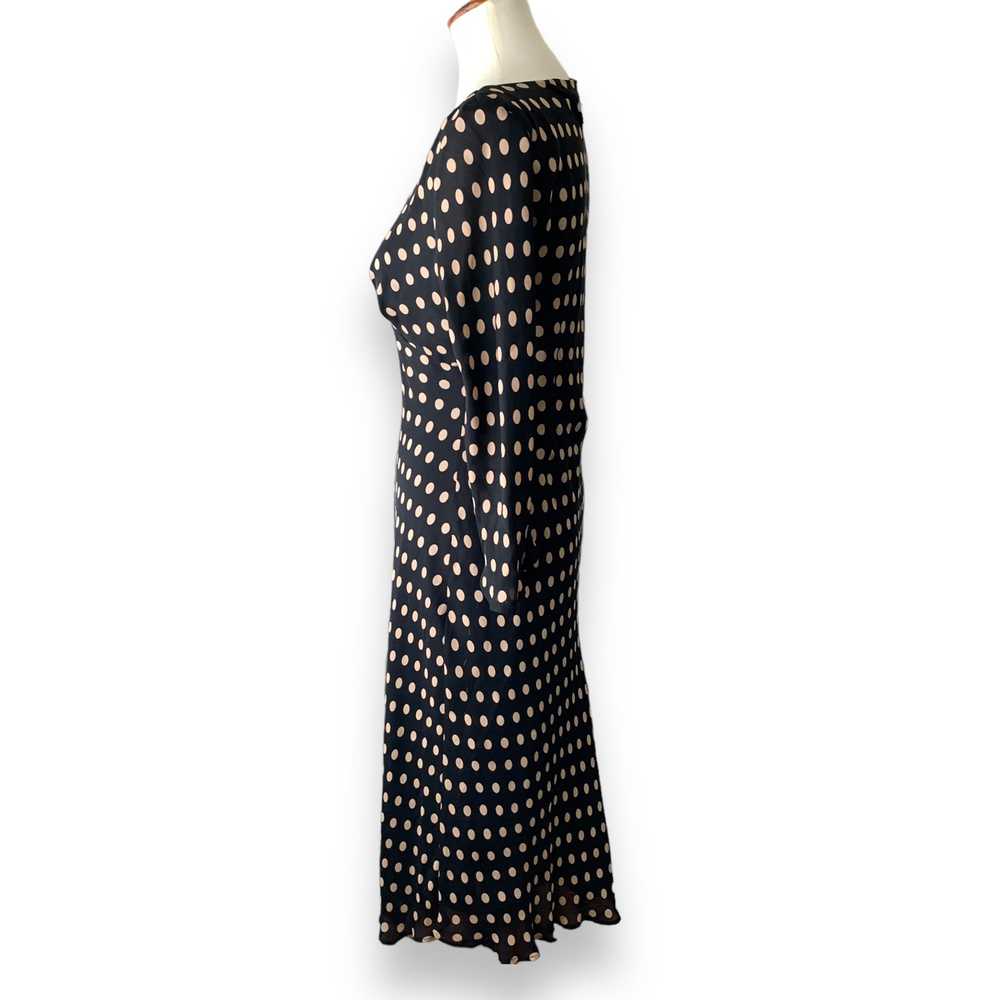 Donna Ricco Black Polka Dot Midi Dress with Bell … - image 5
