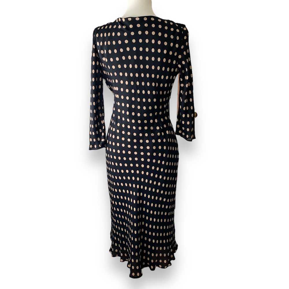 Donna Ricco Black Polka Dot Midi Dress with Bell … - image 6