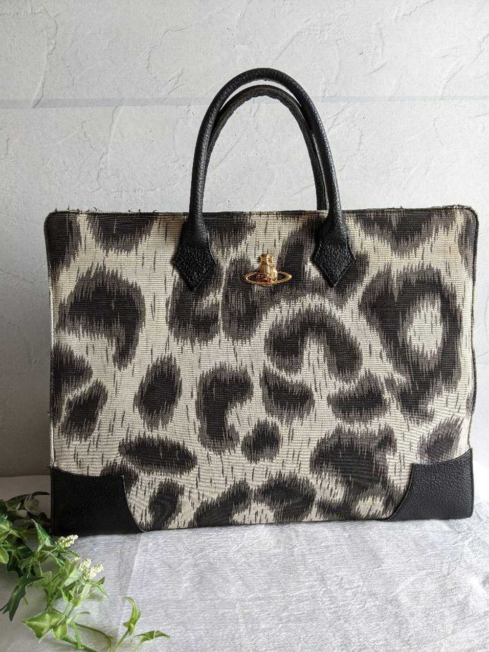 Vivienne Westwood Tote Bag Leopard Print Orb 2Way - image 1