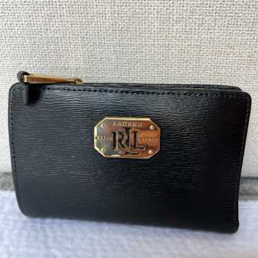 Ralph Lauren Black Leather Bifold Wallet Zipper C… - image 1