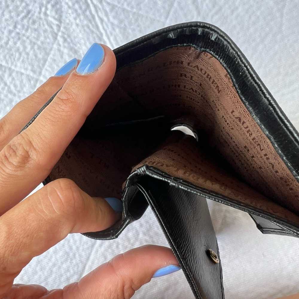 Ralph Lauren Black Leather Bifold Wallet Zipper C… - image 3