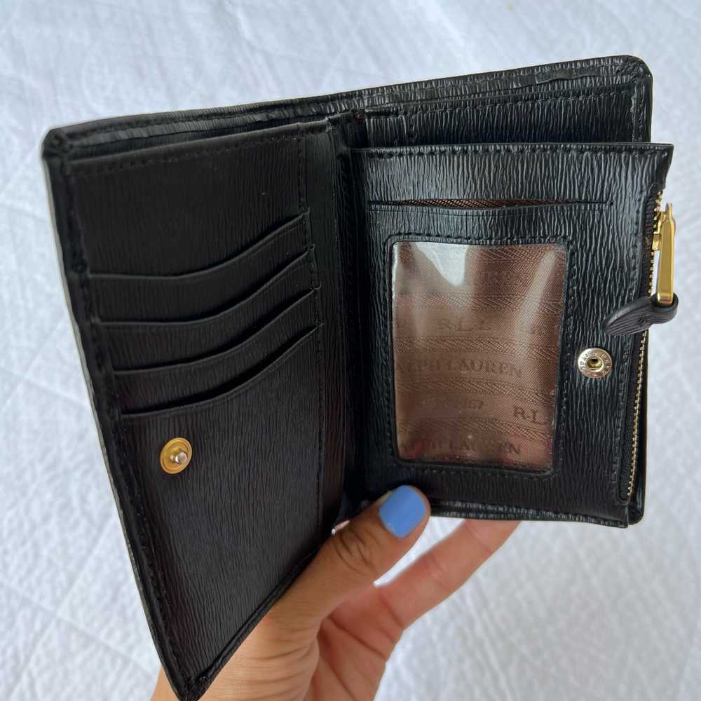 Ralph Lauren Black Leather Bifold Wallet Zipper C… - image 9