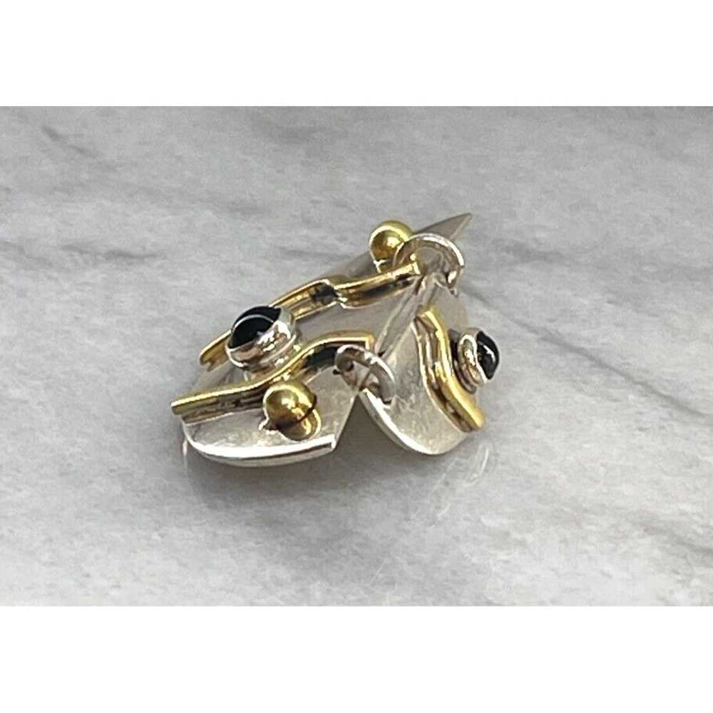 MODERNIST TAXCO 925 STERLING SILVER AND BRASS BLA… - image 6