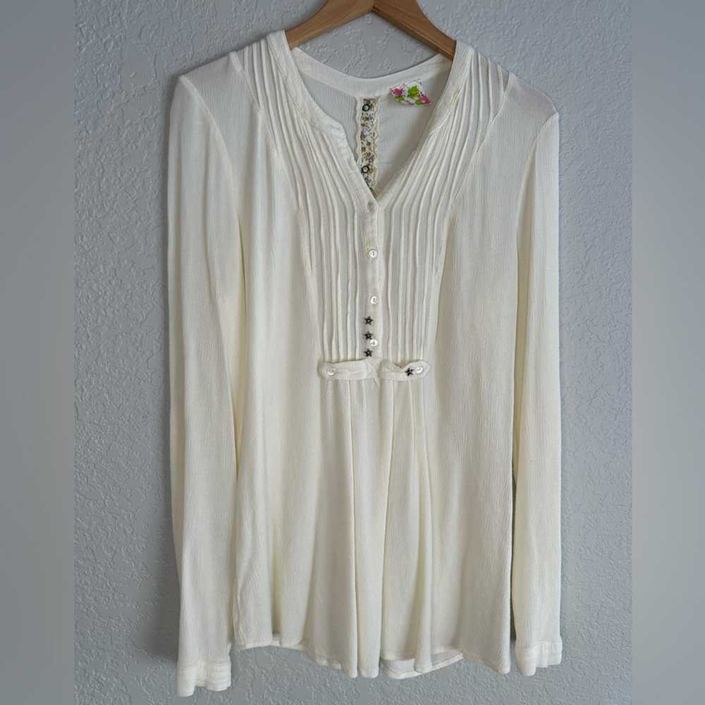 Free People Snap Out of It Cream Star Studs Rayon… - image 3