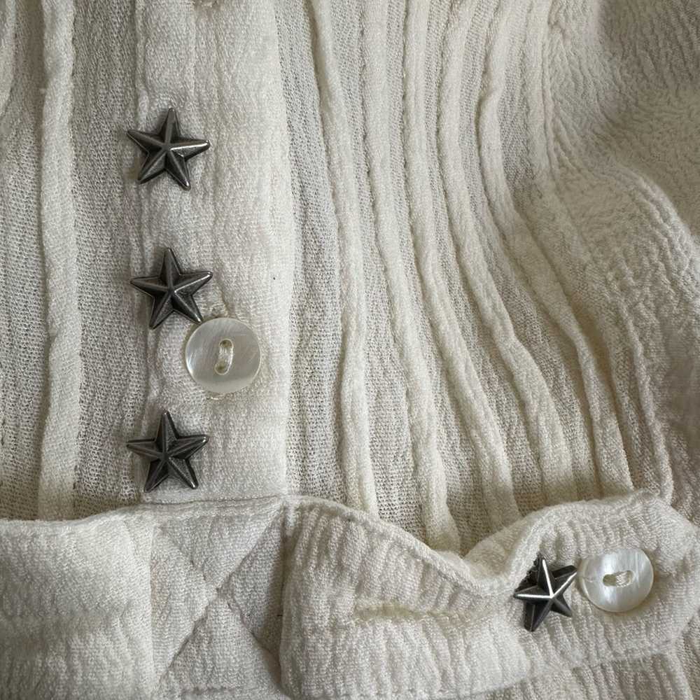 Free People Snap Out of It Cream Star Studs Rayon… - image 5