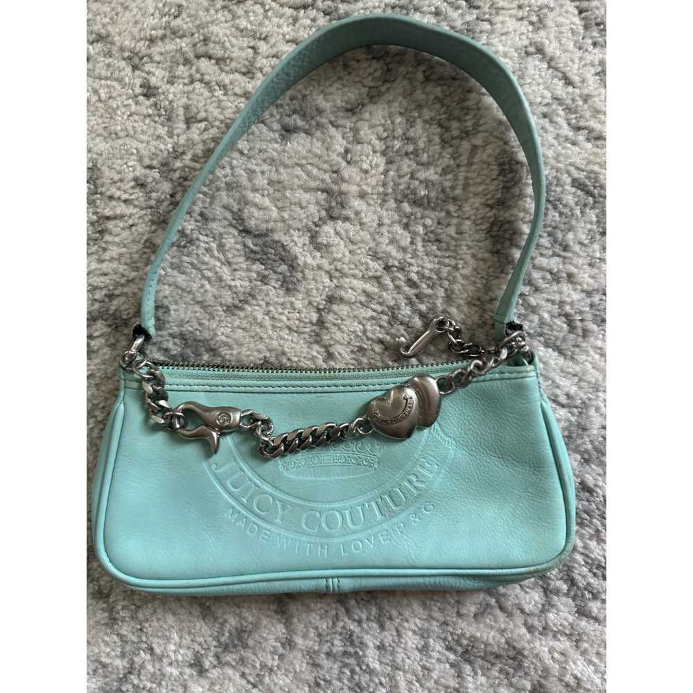 RARE JUICY COUTURE Vintage Y2K Sky Blue Leather a… - image 2