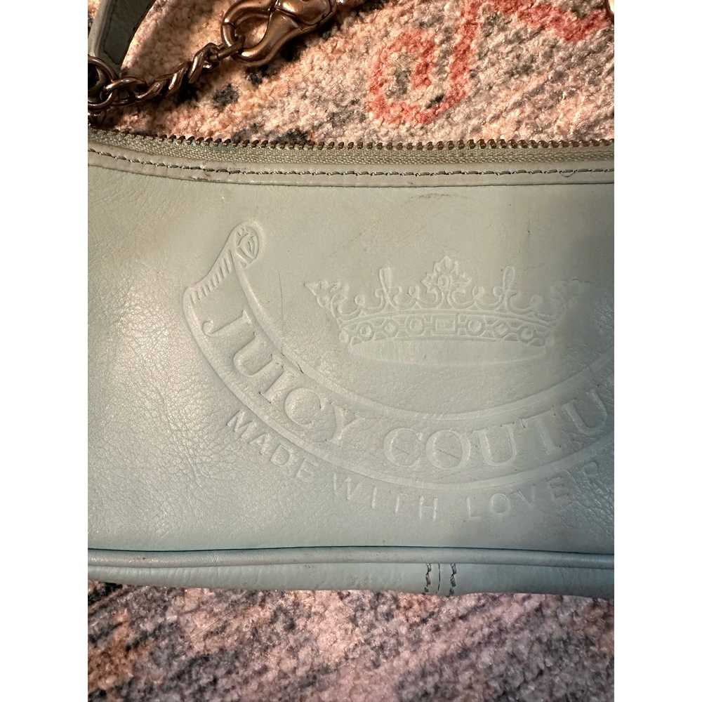 RARE JUICY COUTURE Vintage Y2K Sky Blue Leather a… - image 9