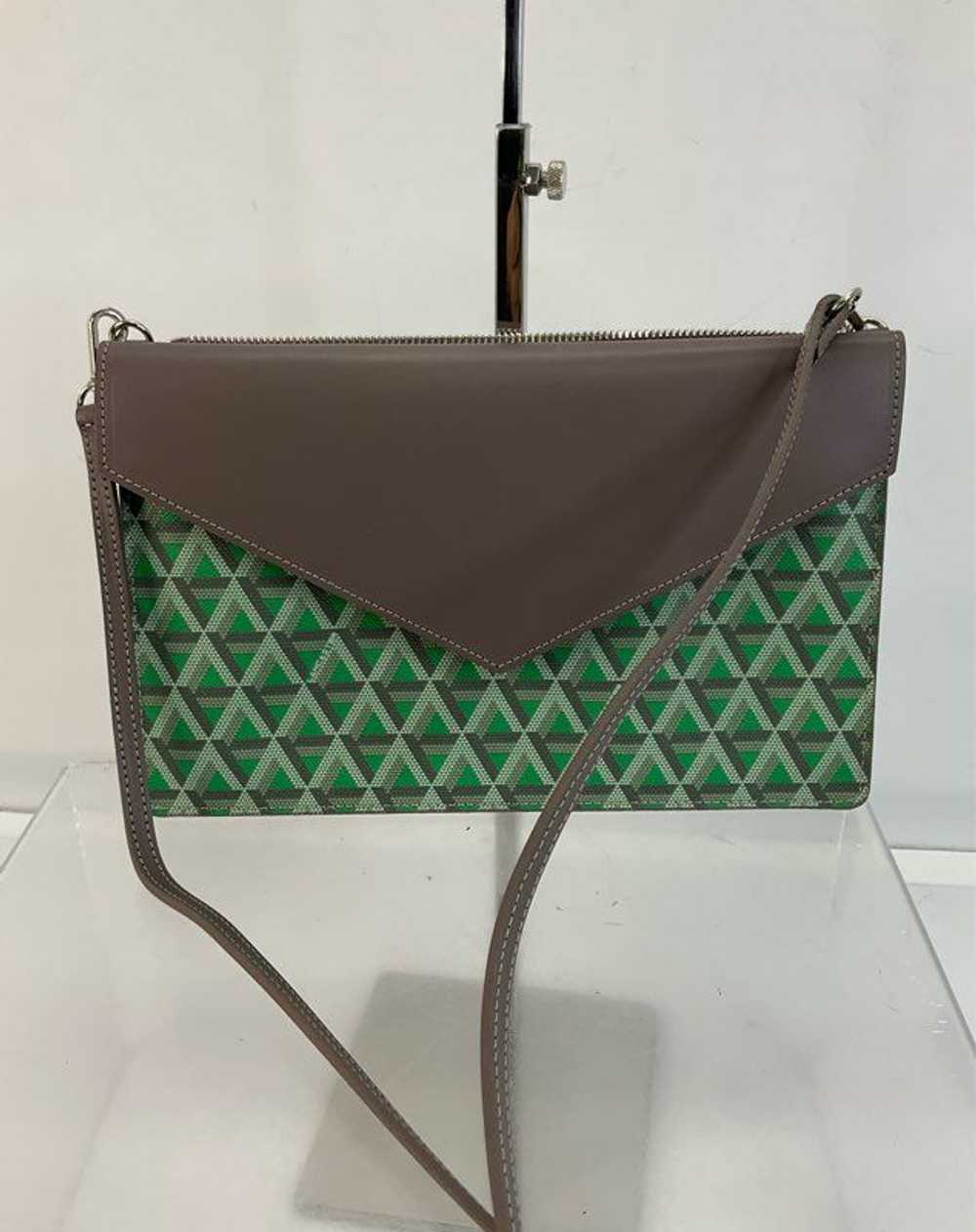 Lancaster Green & Gray Patterned Faux Leather Sna… - image 1