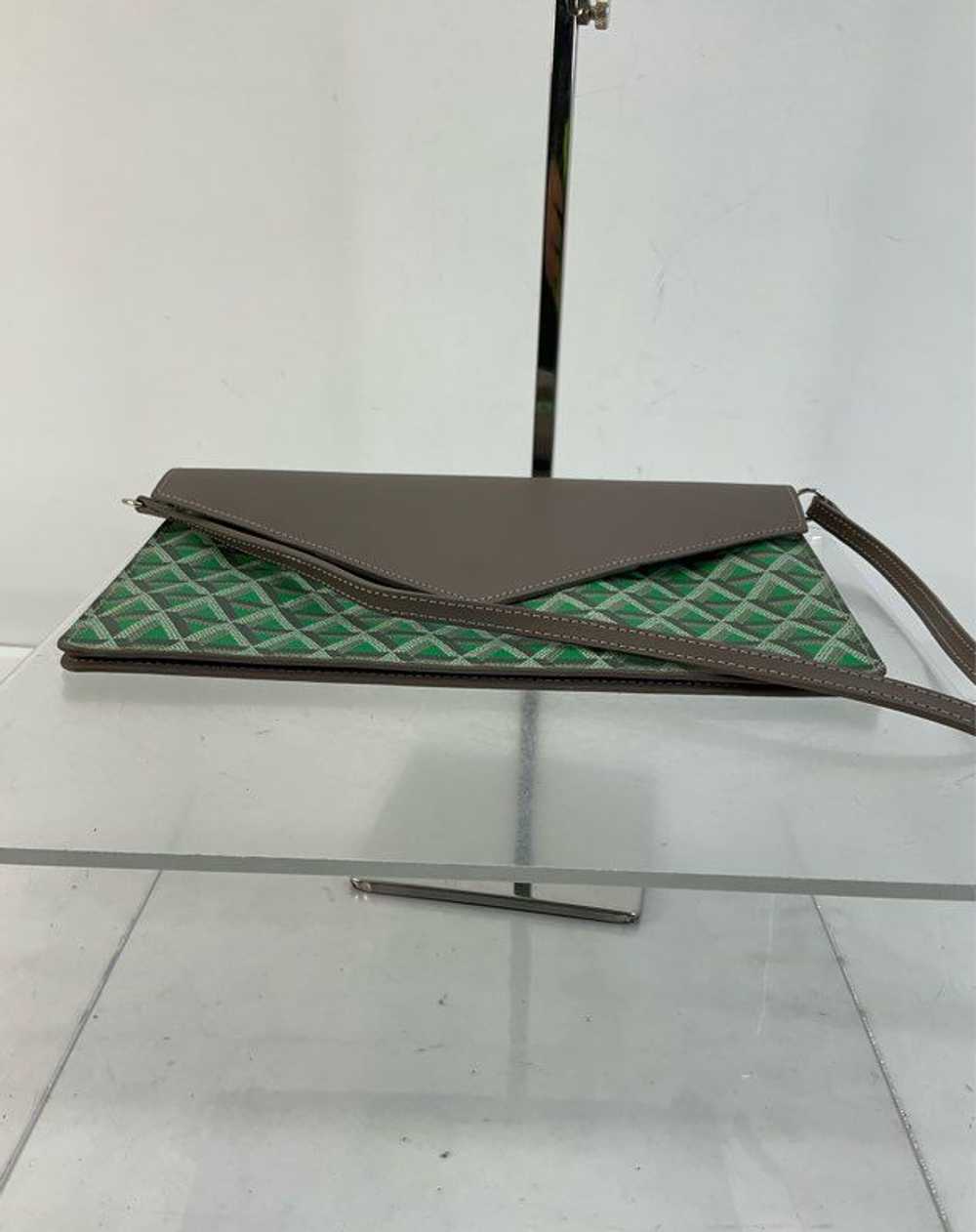 Lancaster Green & Gray Patterned Faux Leather Sna… - image 3