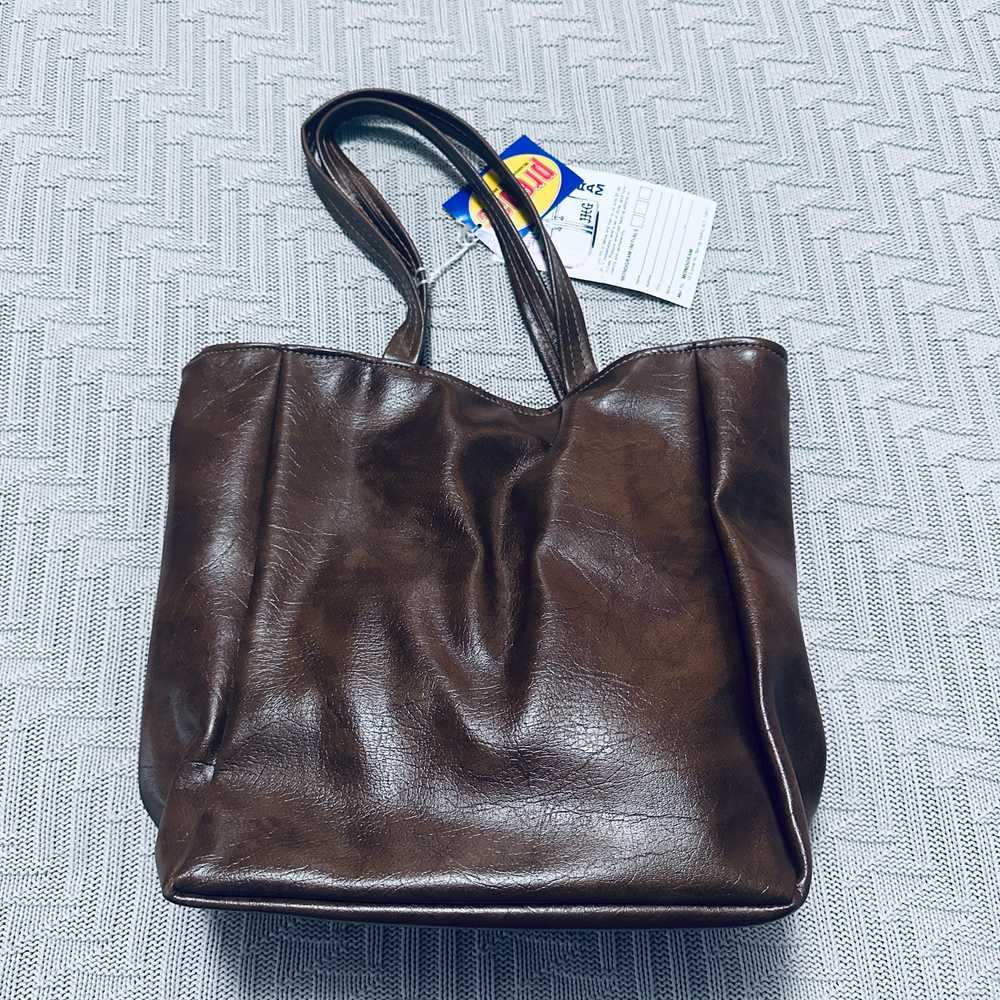 Vintage faux leather 1960s carryon travel tote NWT - image 4