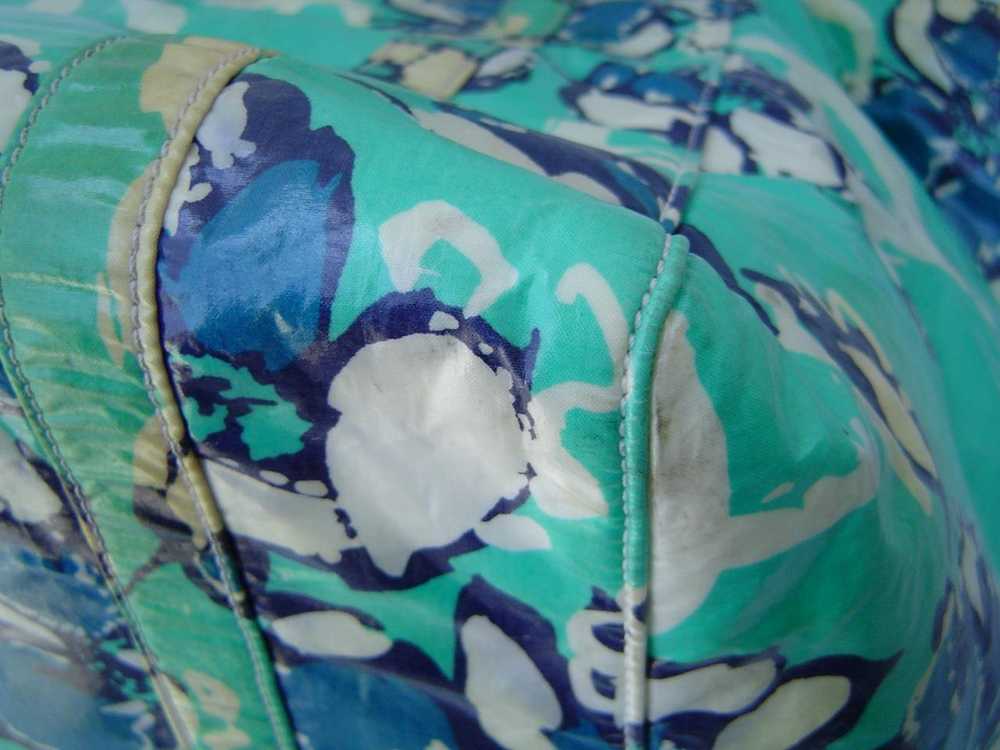 AUTHENTIC CHANEL XL GREEN AND BLUE COATED FLORAL … - image 10