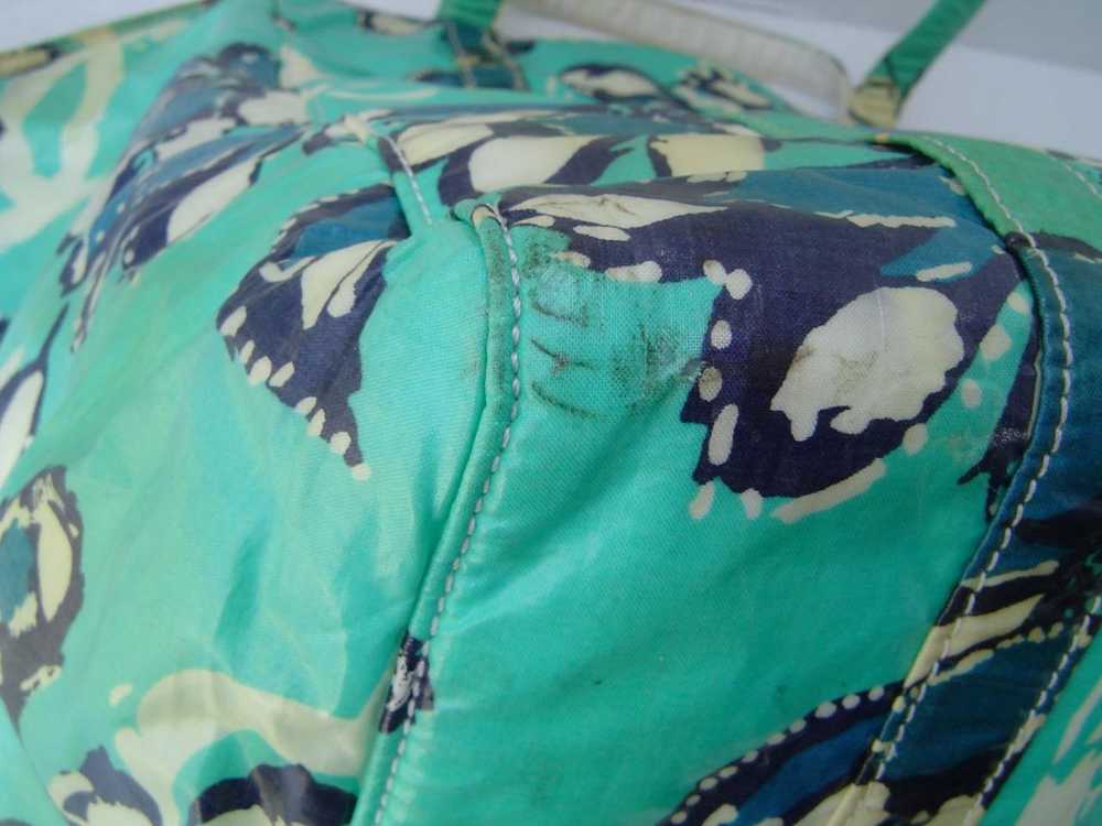 AUTHENTIC CHANEL XL GREEN AND BLUE COATED FLORAL … - image 11