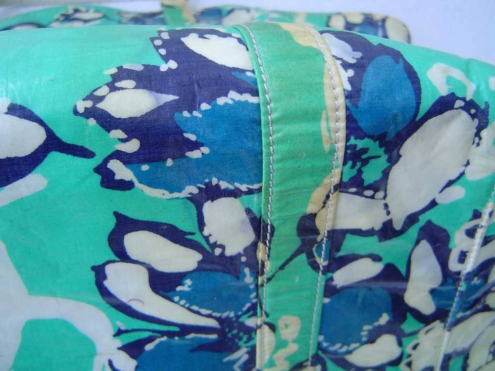 AUTHENTIC CHANEL XL GREEN AND BLUE COATED FLORAL … - image 12