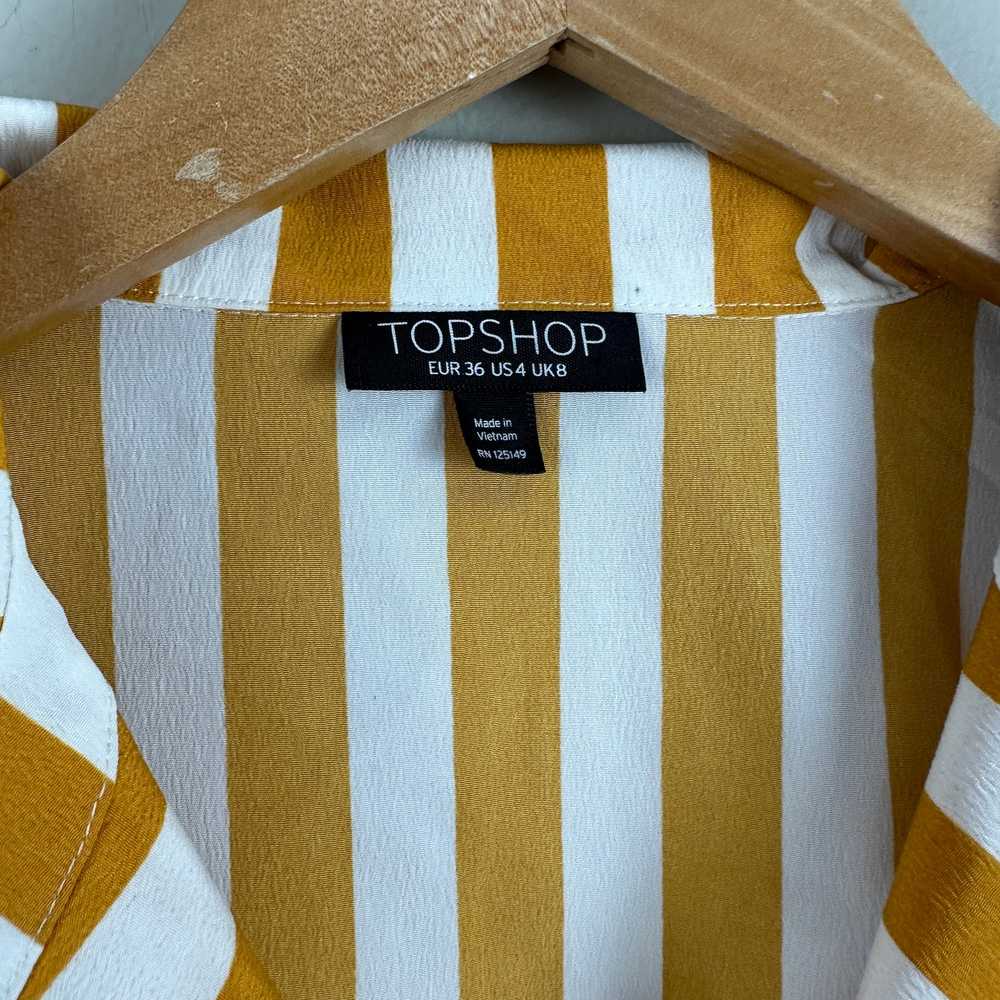 TopShop Mustard Yellow White Stripe Crop Top Butt… - image 8