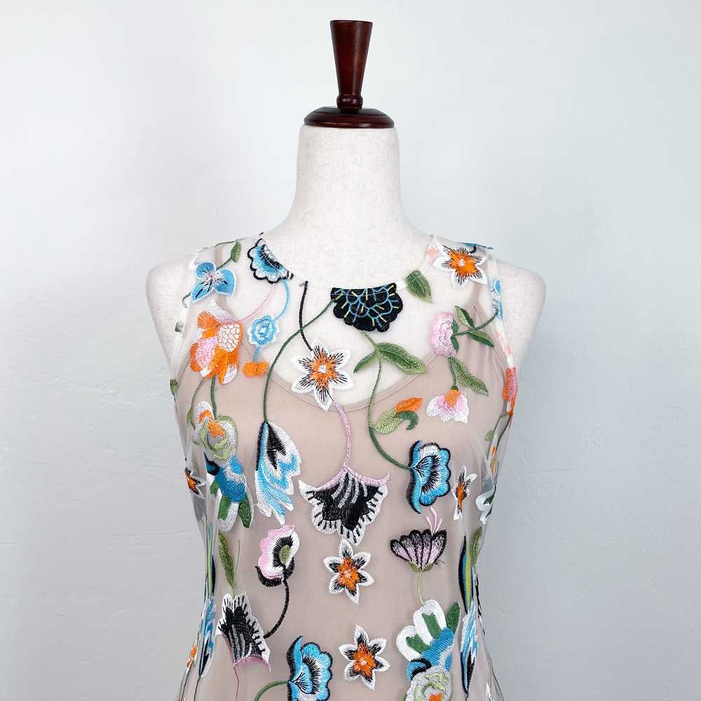 Alexia Admor Sheer Floral Embroidered Sleeveless … - image 3