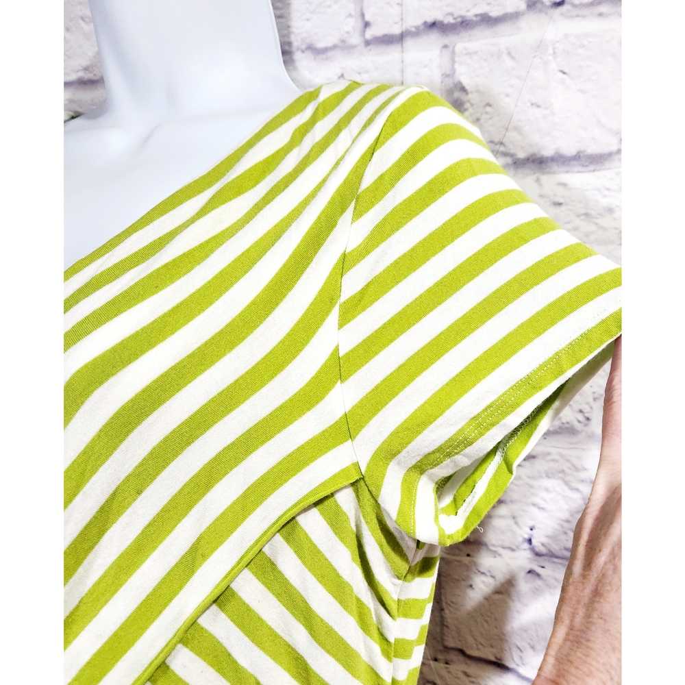 Vince Camuto Greenish Yellow Striped V Neck Top L… - image 2