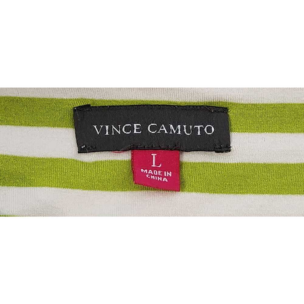 Vince Camuto Greenish Yellow Striped V Neck Top L… - image 4