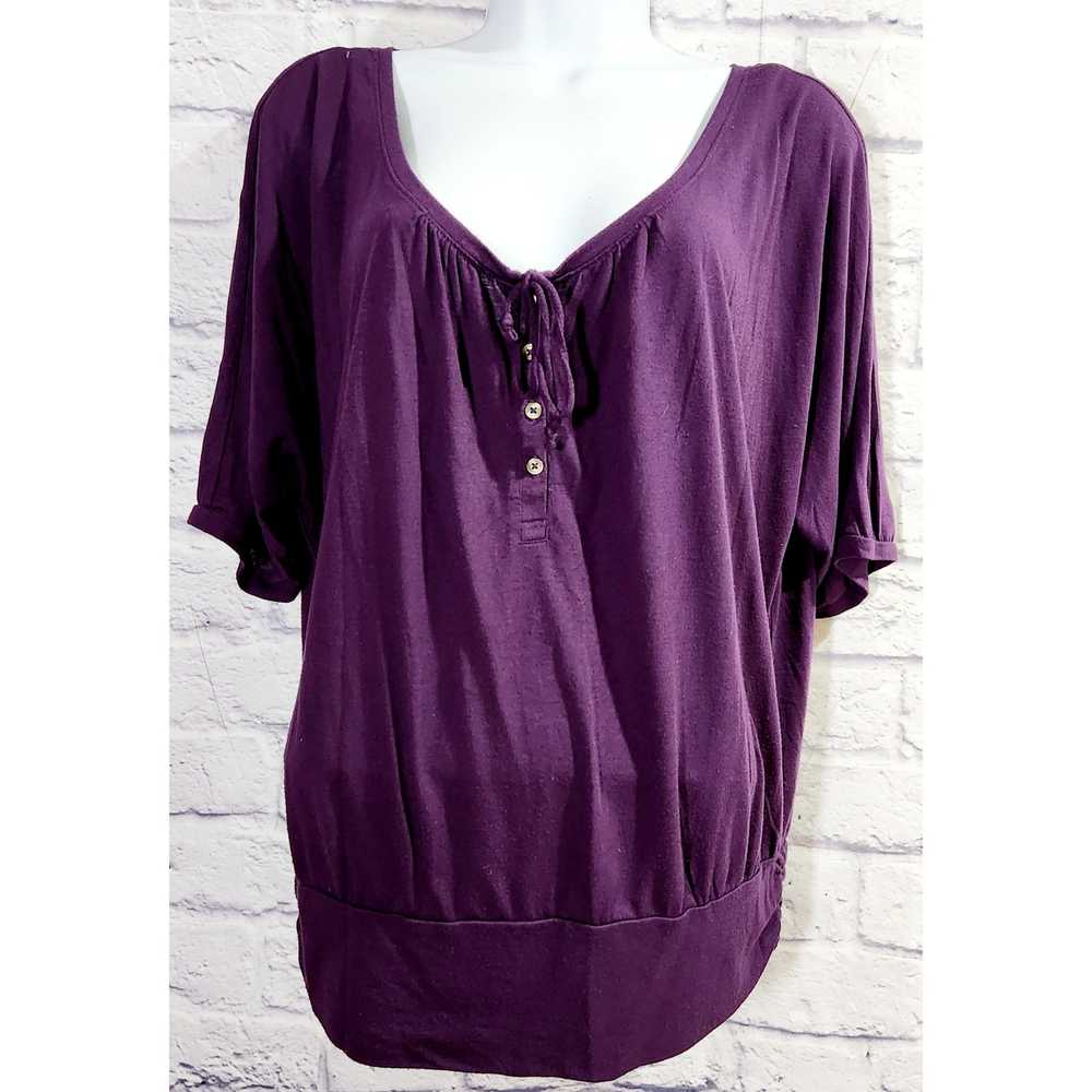 American Eagle Outfitters Purple Short BatWing Sl… - image 1