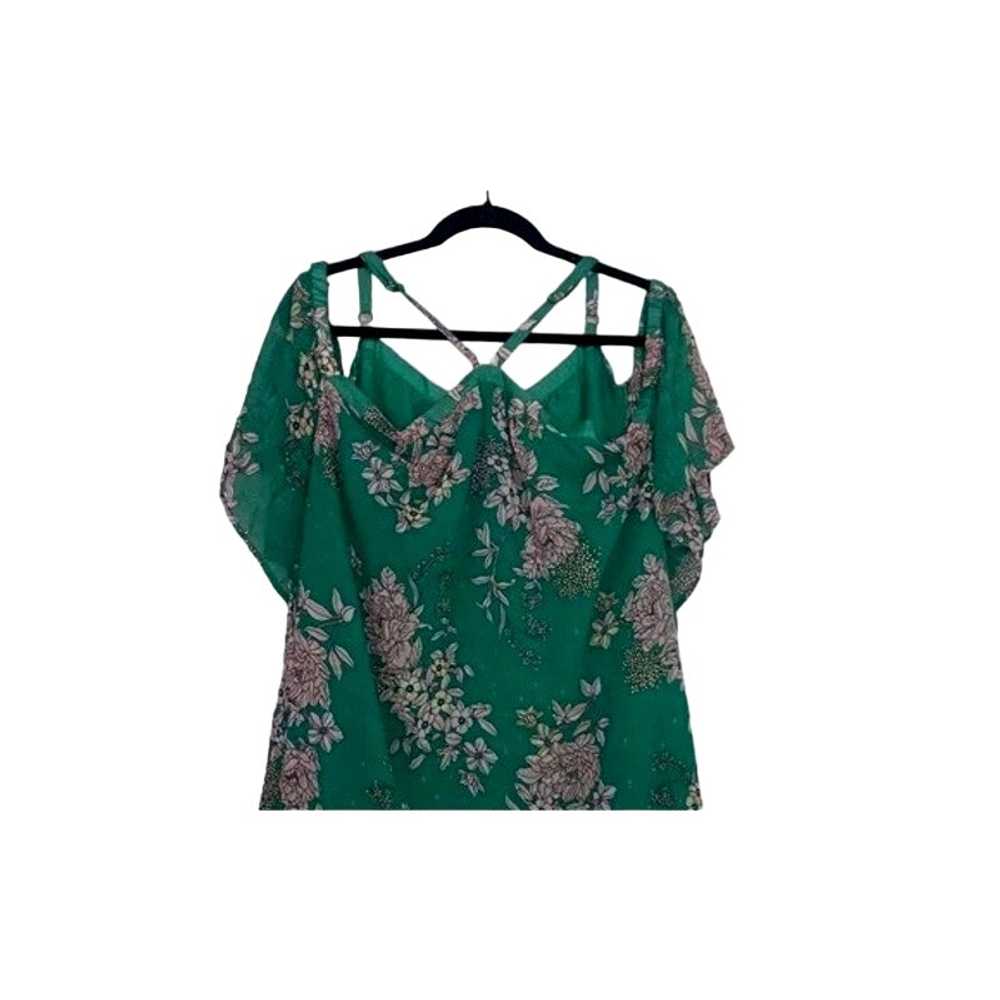 Torrid Floral Cold Shoulder Sparkle Top Adjustabl… - image 10