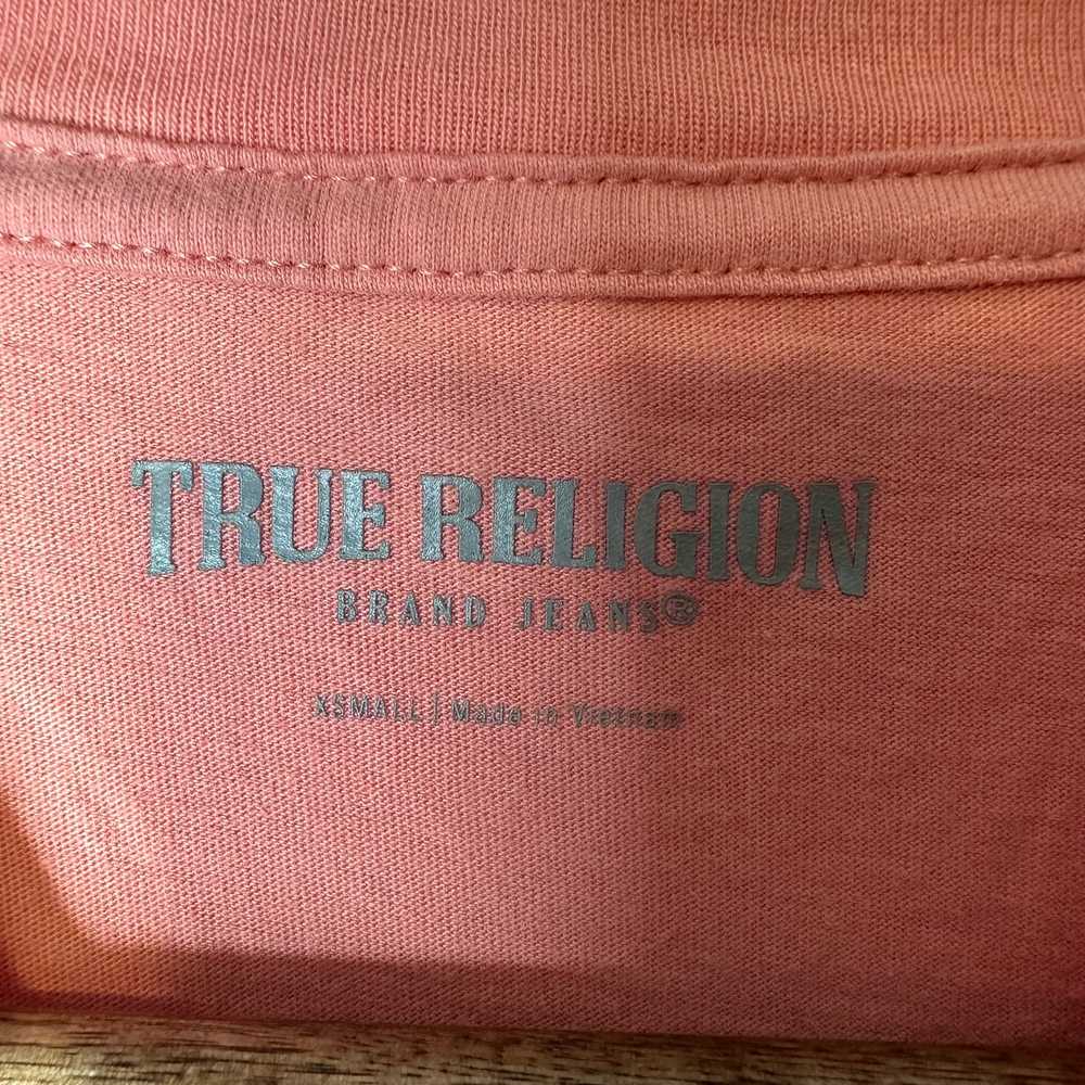 True Religion Pink Buddha Logo Graphic Crewneck T… - image 4