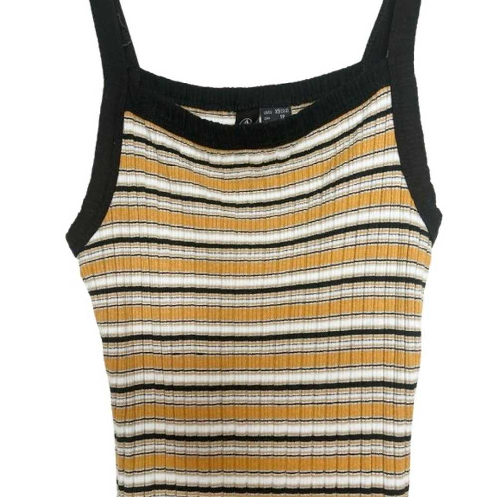 VOLCOM Yellow & Black Striped Bodycon Tank Dress … - image 4