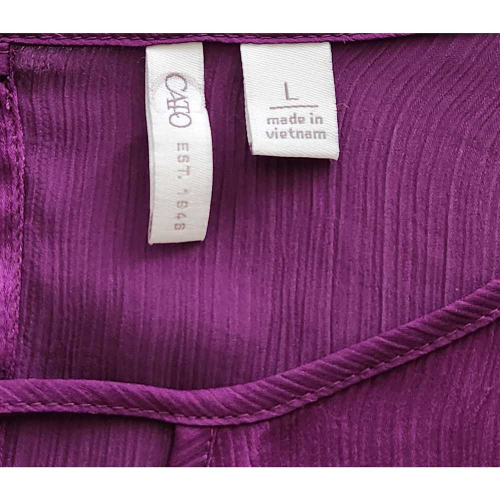 Cato Purple 3/4 Ruched Sleeves Keyhole Neck Top L… - image 4