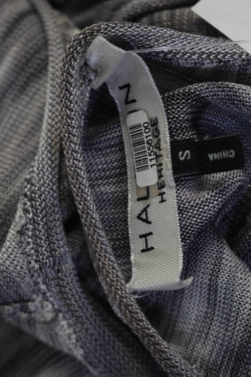 HALSTON Womens Striped Foil Gunmetal Sweater Swea… - image 6