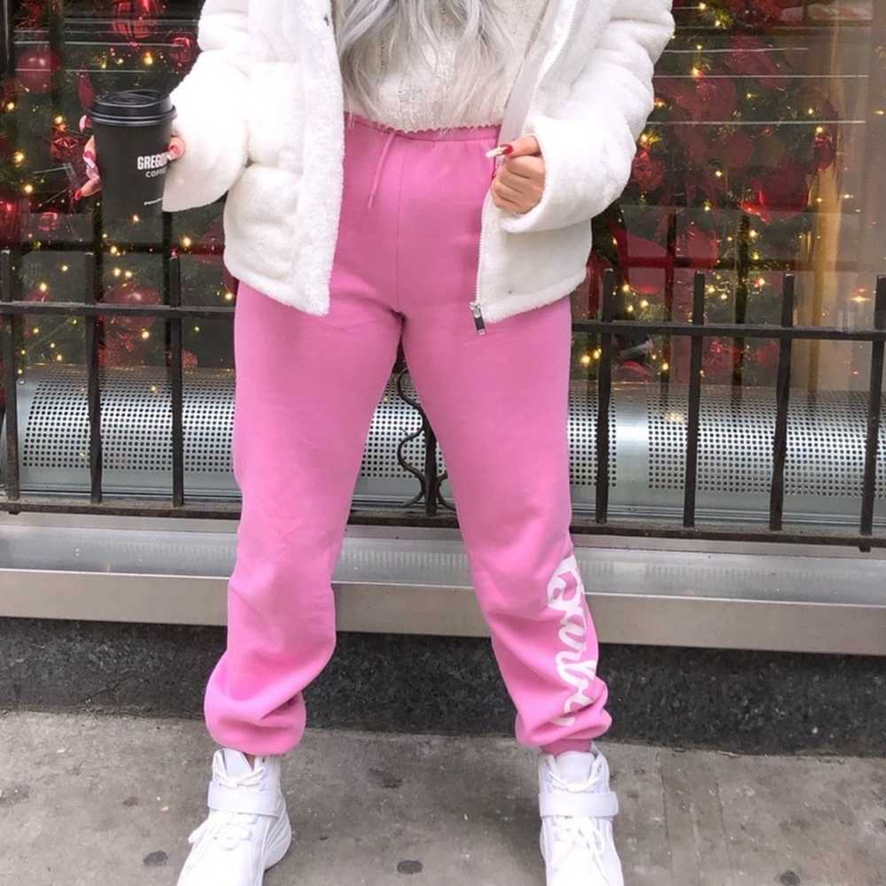 BARBIE Sweatpants Hot Pink Size Small Barbiecore … - image 1