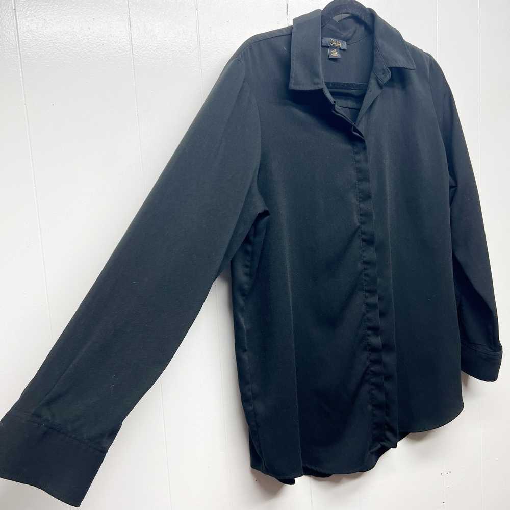Dalia Women's Black Button Front Long Sleeve Top … - image 5