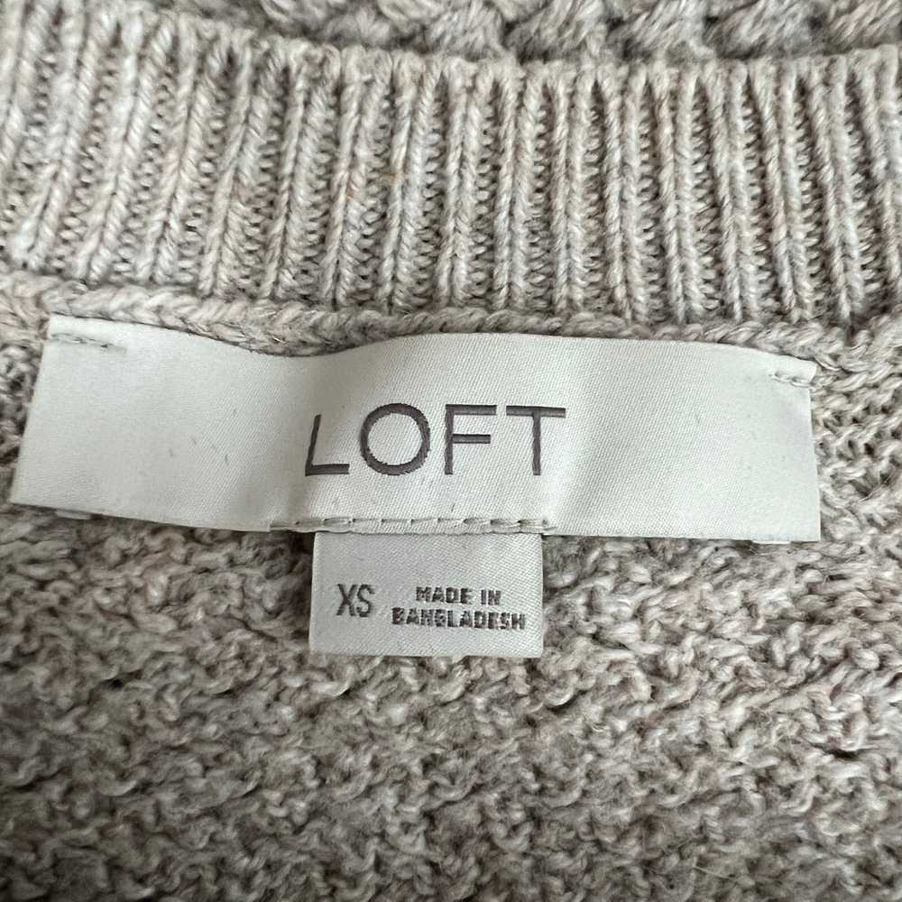LOFT Wool Cotton Blend Crew Neck Light Brown Wome… - image 2